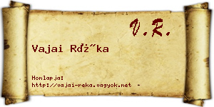 Vajai Réka névjegykártya